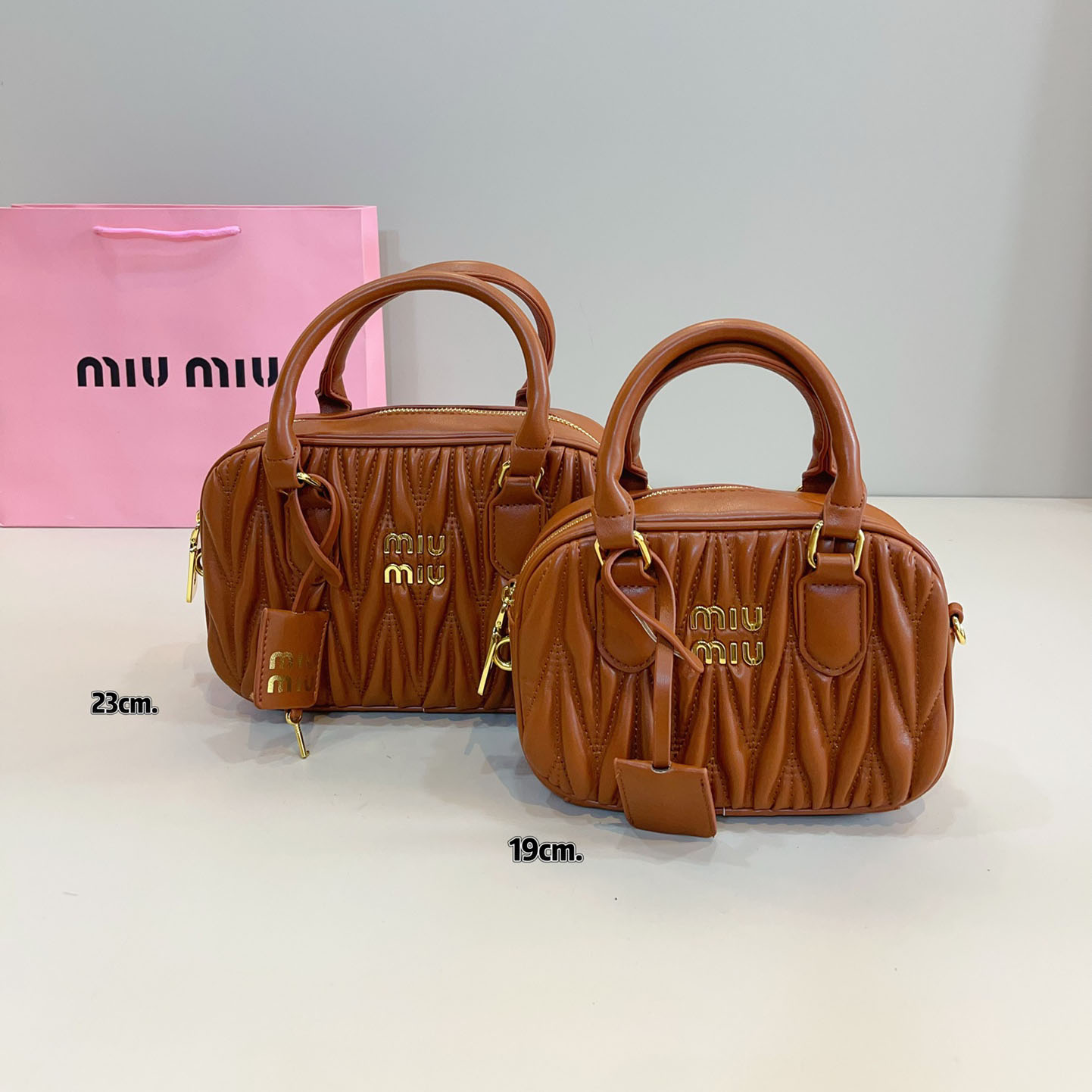 Miu Pleated Bowling Bag WXR250440