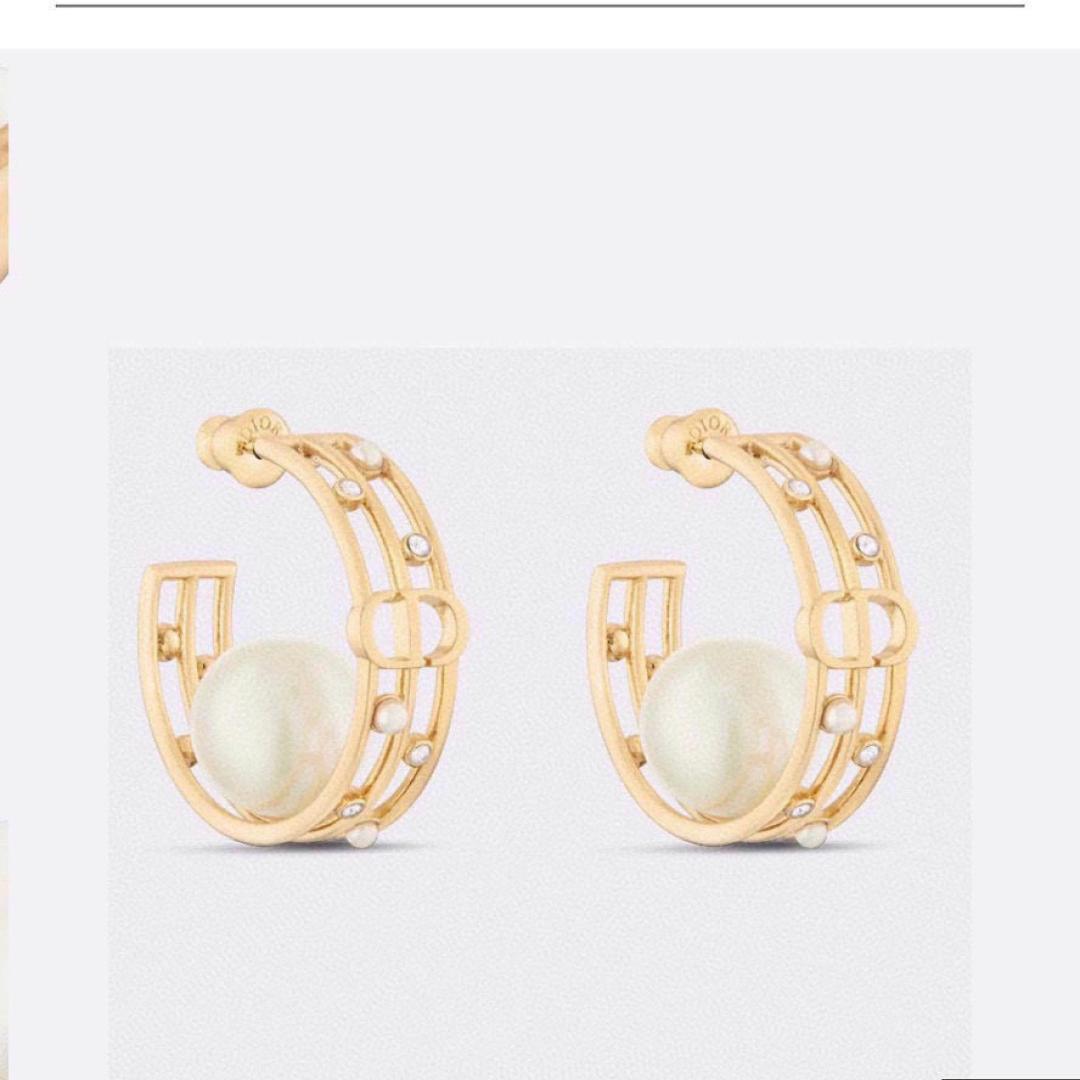 CD  Metal logo and Pearl D-Backstage Earrings YV24060220