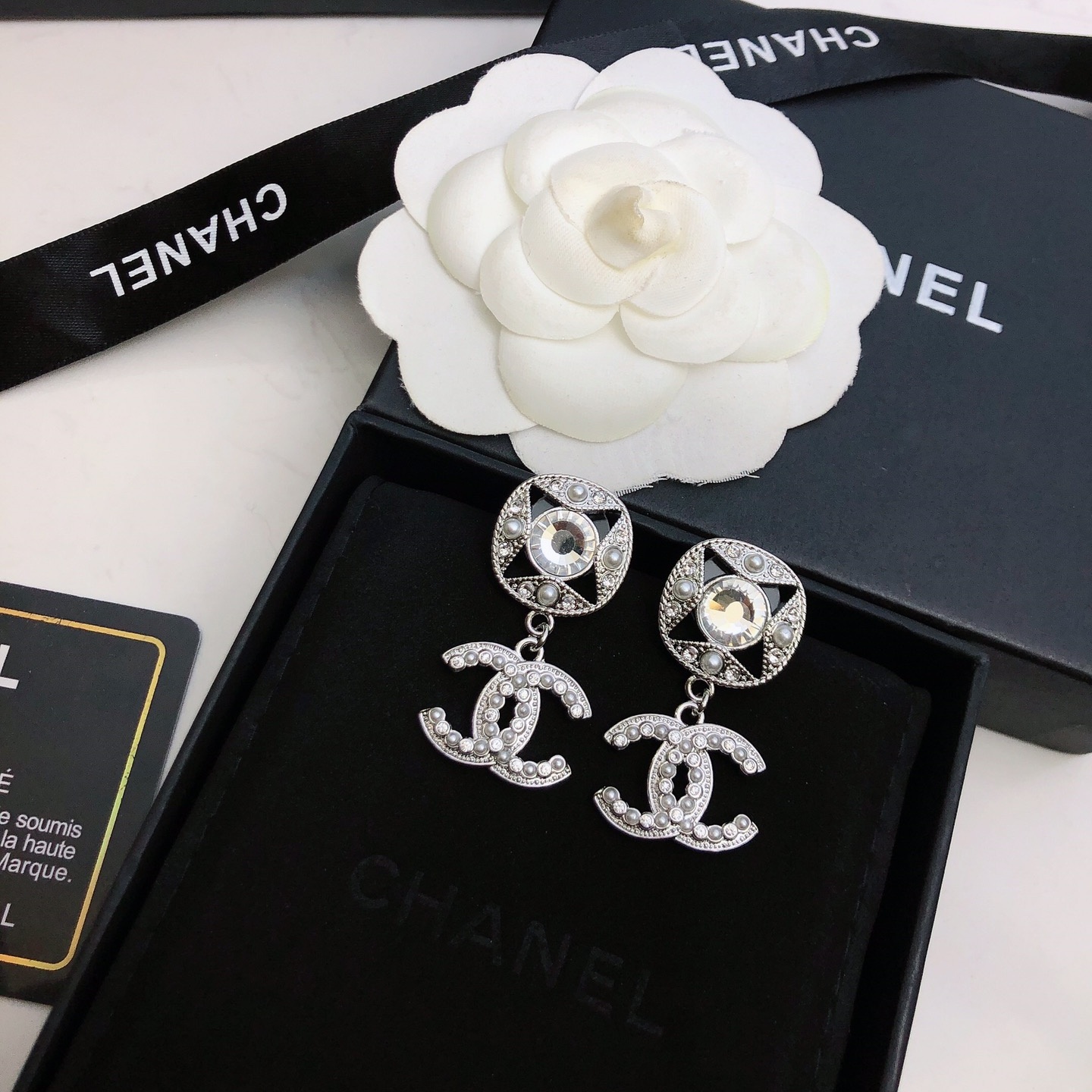 CH Four-Pointed Star Double C Pendant Earrings YV24060228