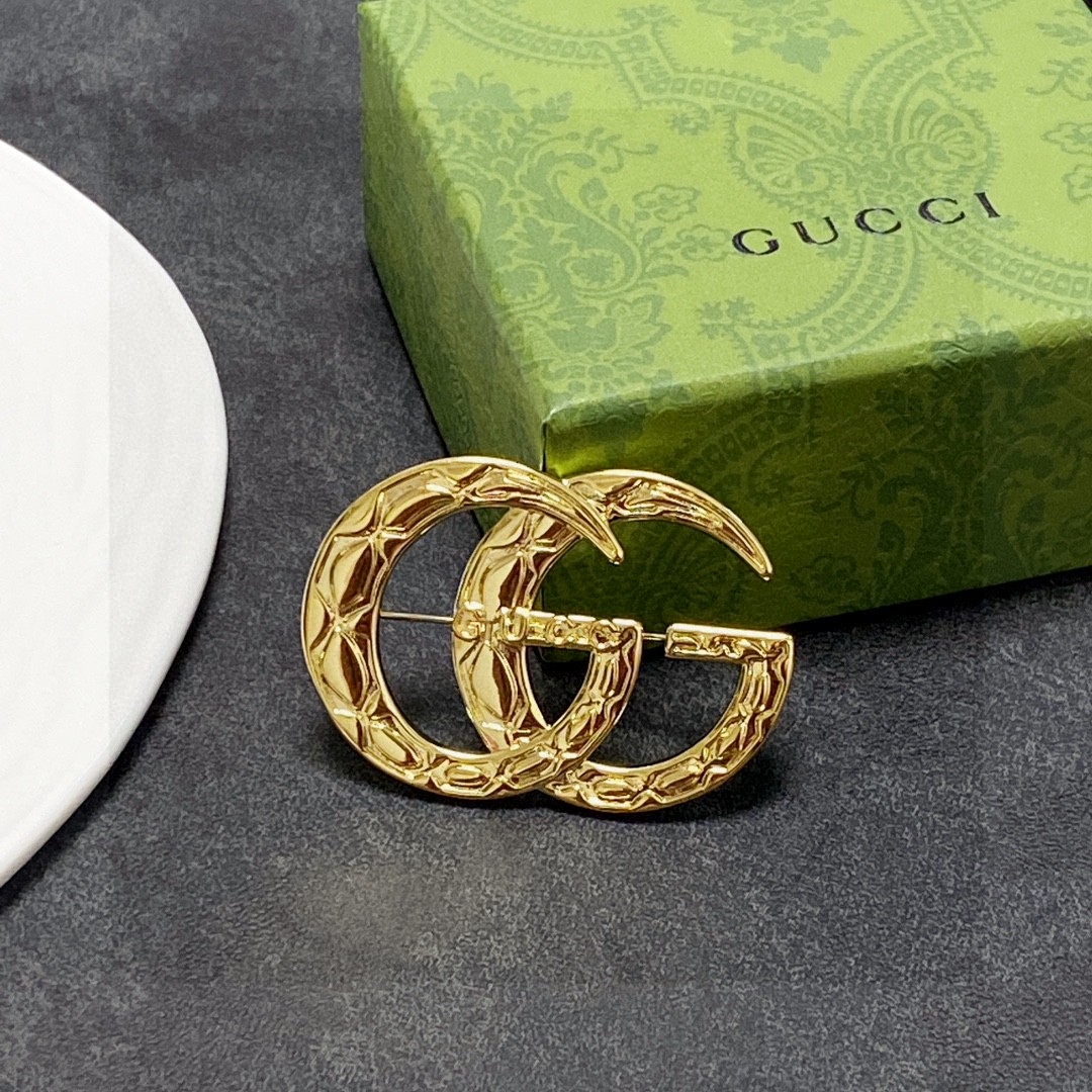 GG New Double G Vintage Snake Gold Brooch YV24060308