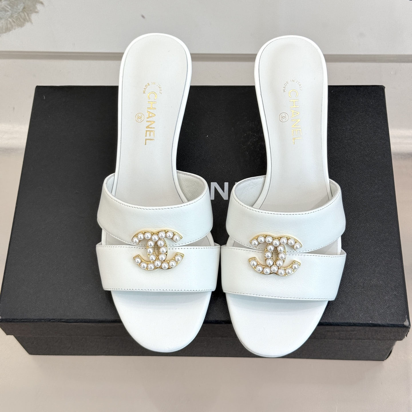 CH Double C Pearl Heel Sandals FH250570