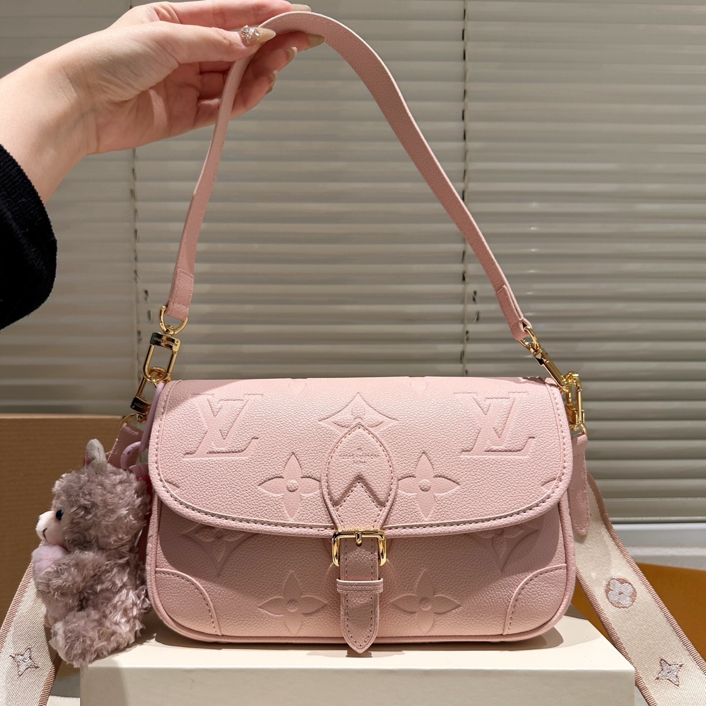 LV  Bicolor Monogram Empreinte Leather Pink Diane and  Nano Diane YV24060417