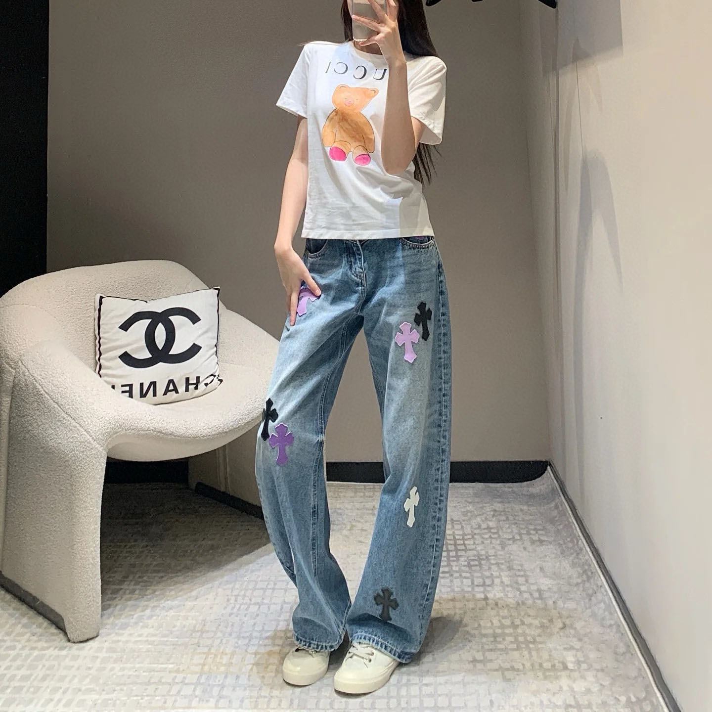 GG Crewneck Short-Sleeve Tee FZN250547