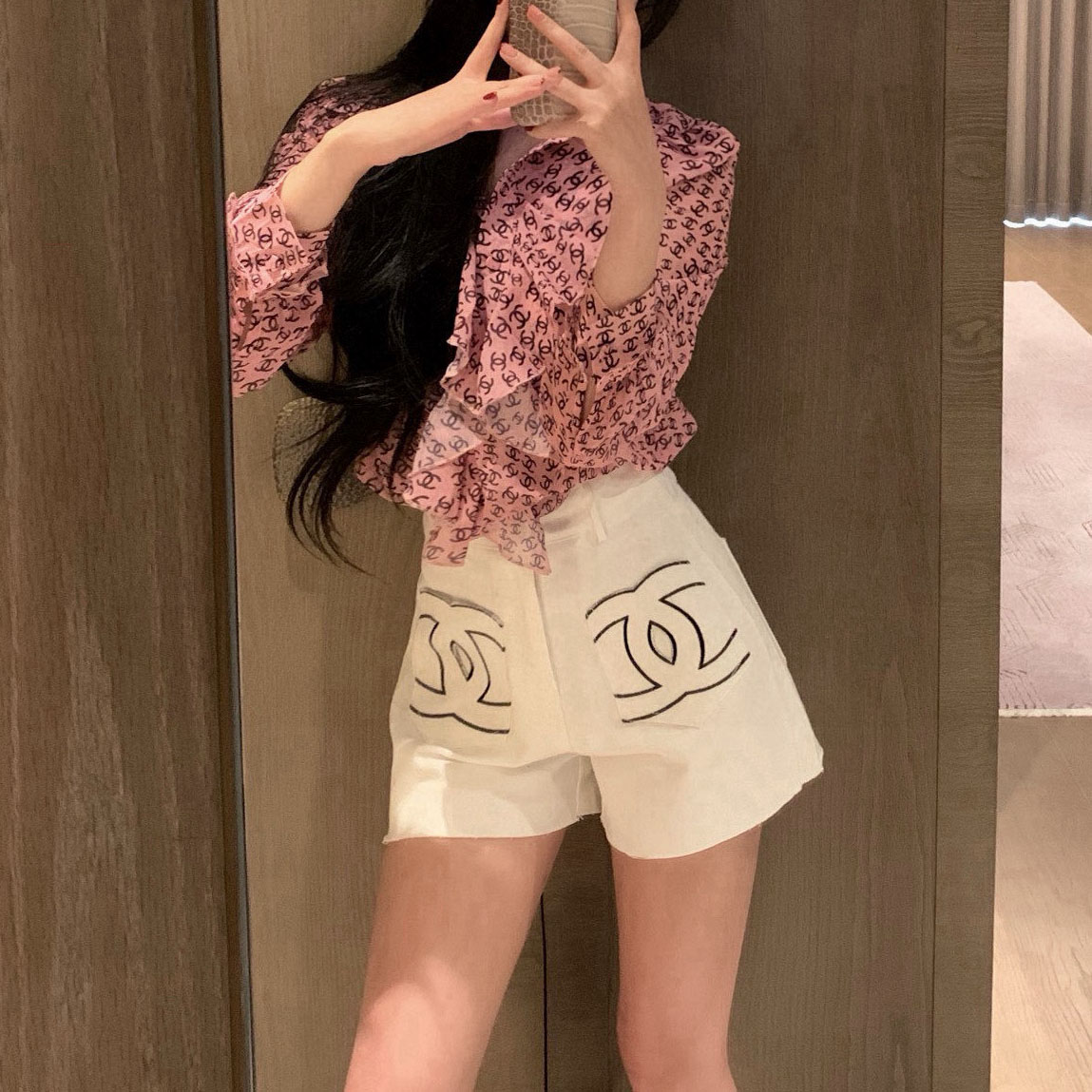 CH Ruffled Chiffon Blouse FZN250531