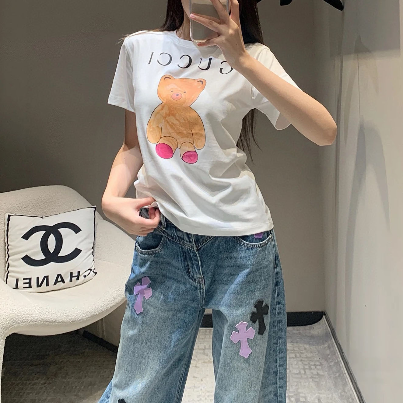 GG Crewneck Short-Sleeve Tee FZN250547