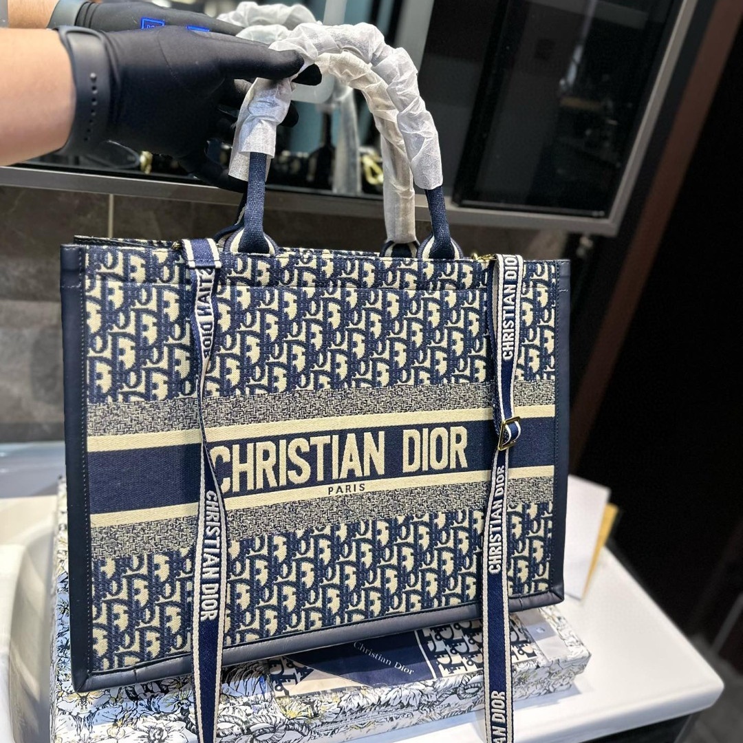 CD Embroidery Classic Oblique Book Tote Bag YV24060606