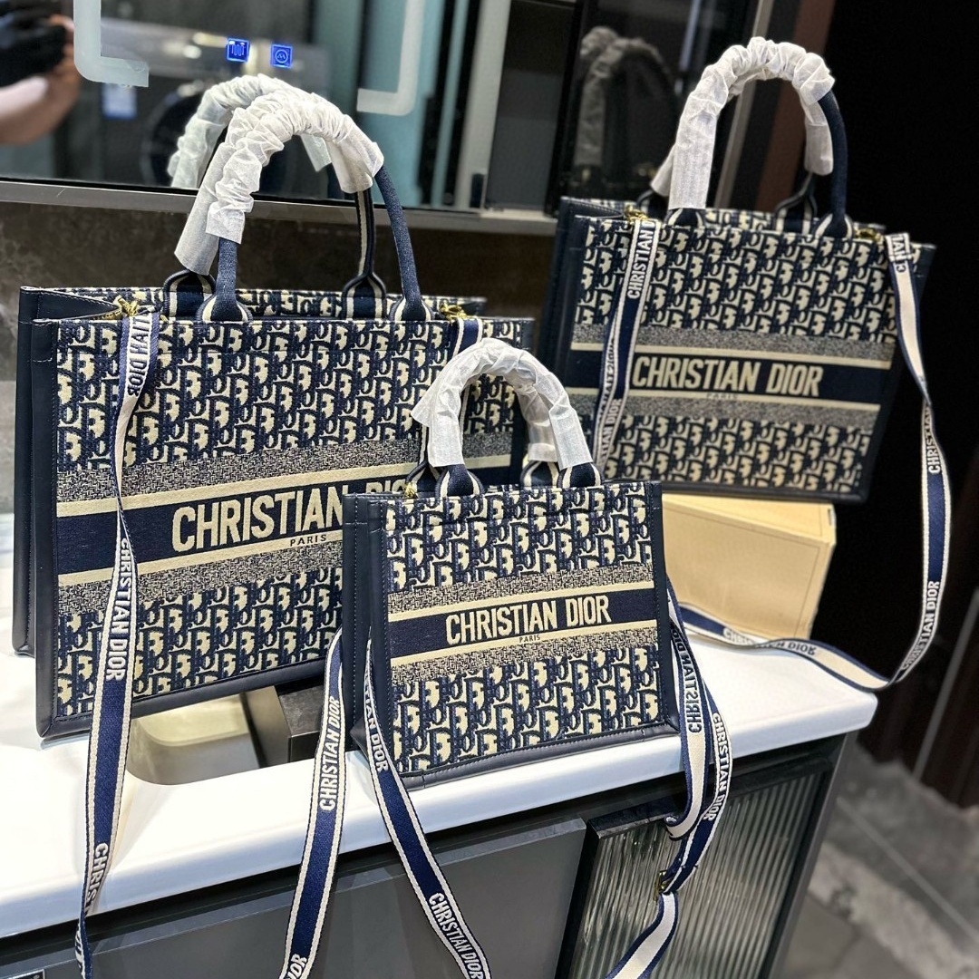 CD Embroidery Classic Oblique Book Tote Bag YV24060606