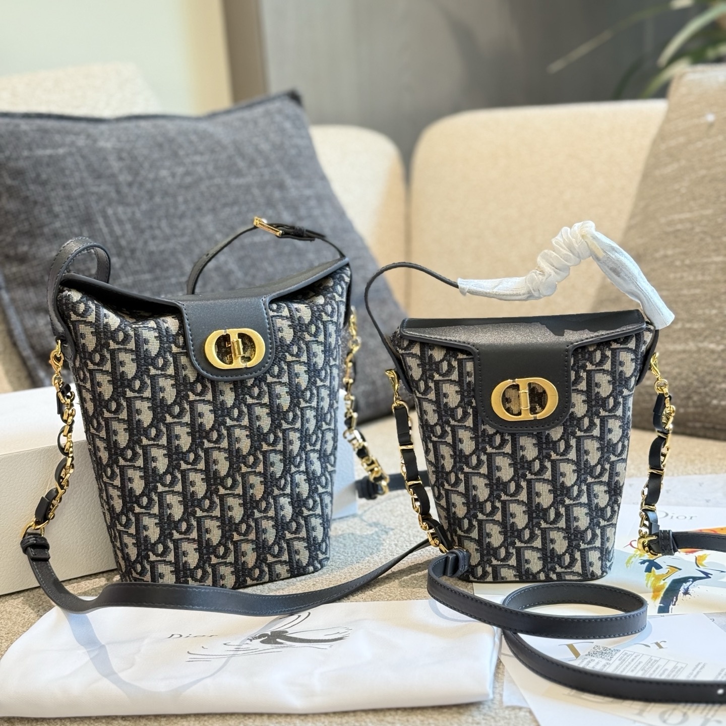 CD Embroidery Classic Oblique Bucket Bag YV24060607