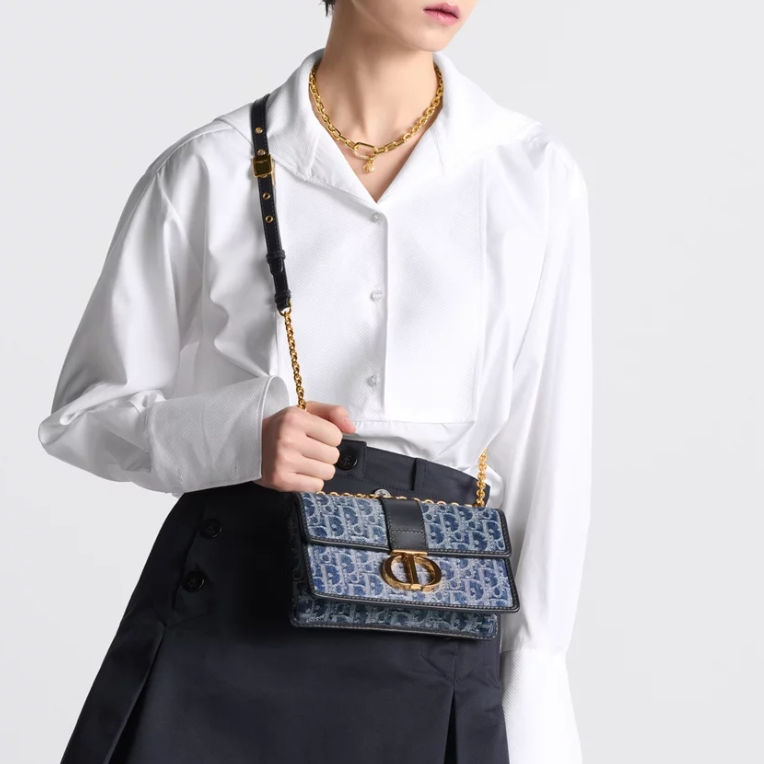 CD Denim 30 Mt East-West Bag with Chain  YV24061110