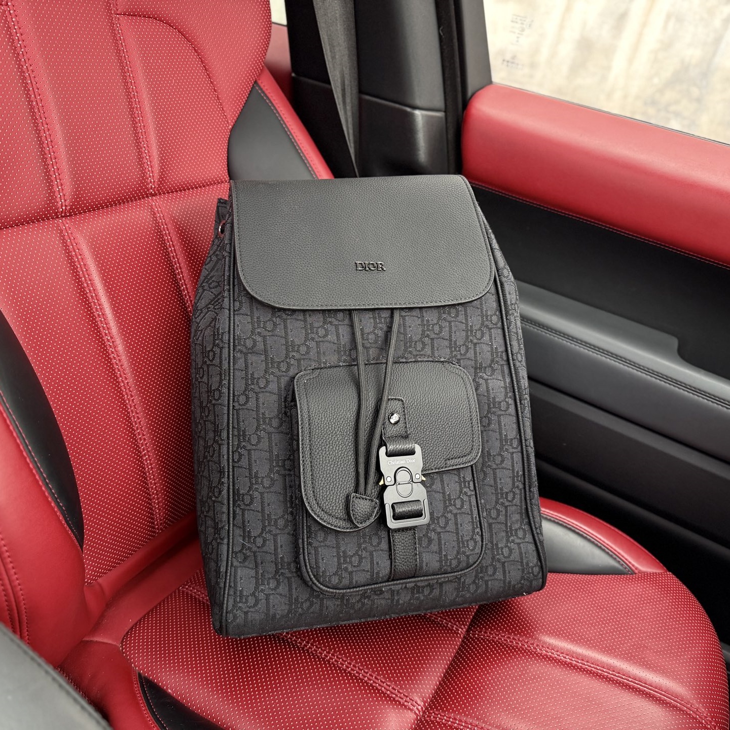 CD Oblique Jacquard Saddle Zip Backpack YV24061213