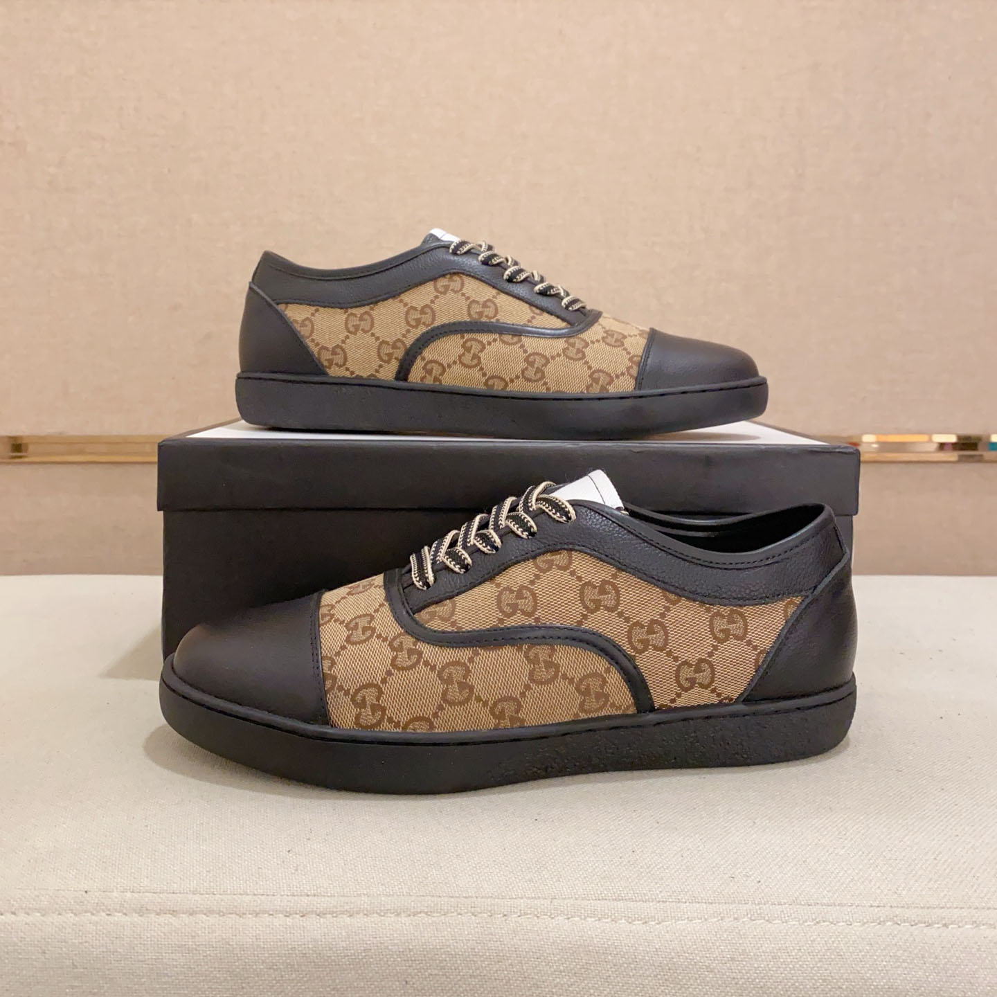 GG Men's Double G Printed Cowhide Sneakers BV250637