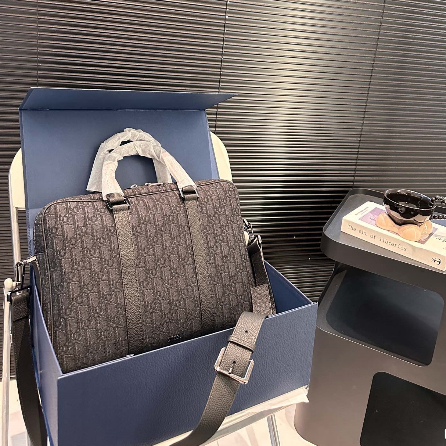 CD  Oblique Jacquard Zipped Briefcase YV24061206