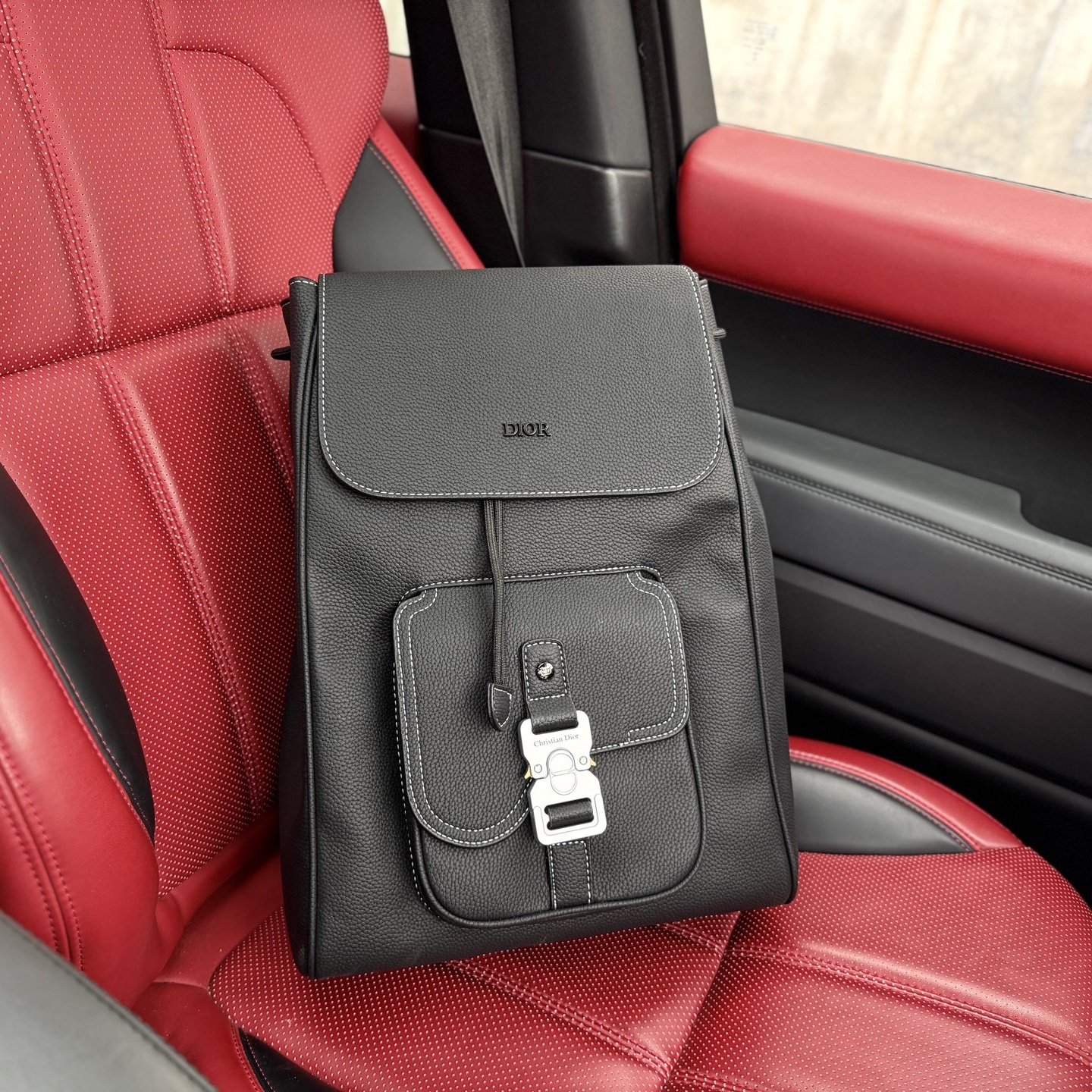 CD Grained Calfskin Saddle Zip Backpack YV24061214