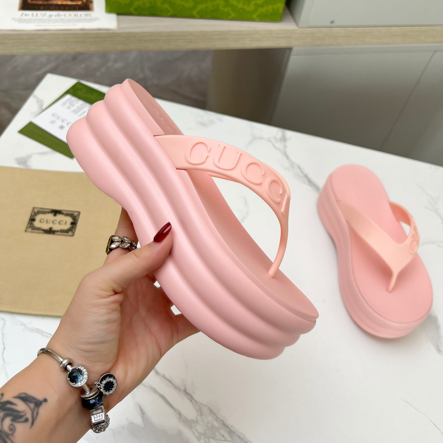 GG Women's Fashion Platform Herringbone Shoes BV2506101