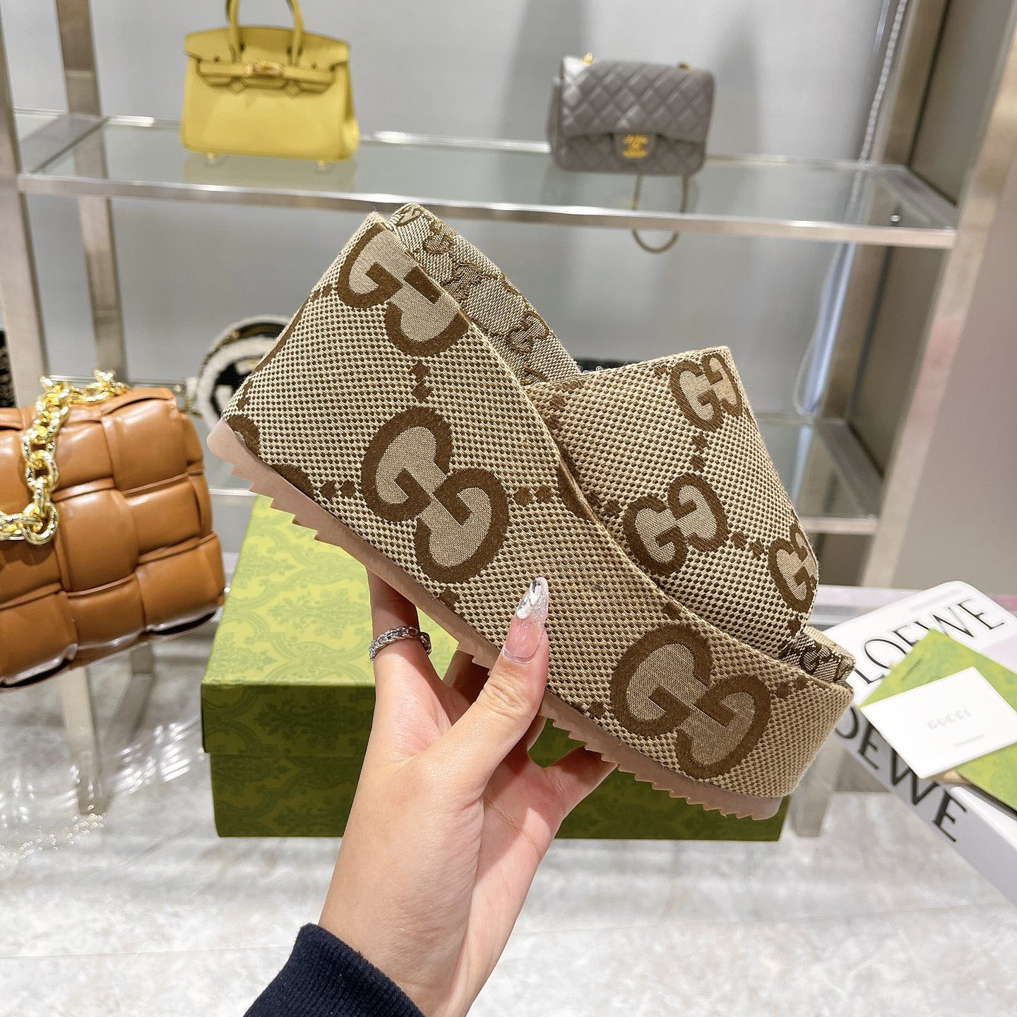 GG Wedge Platform Slippers BV250678