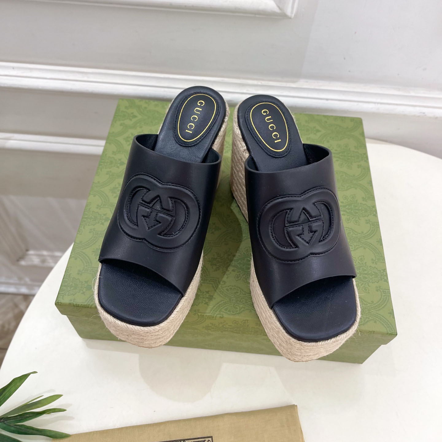 GG Classic Double G Wedge Slippers BV250682