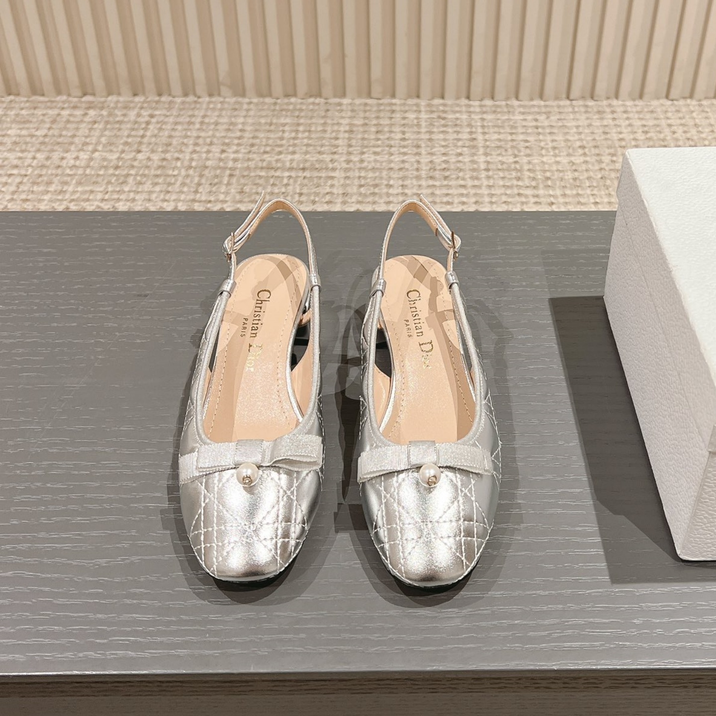 CD Silver-Tone Ballet Slingback Pump YV24061417