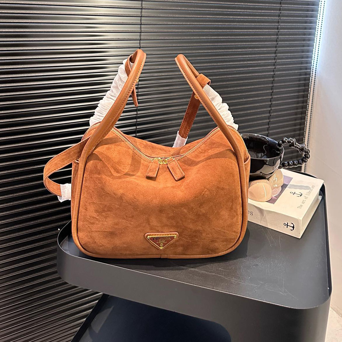 PRA Suede Tote Bag Ev25061043