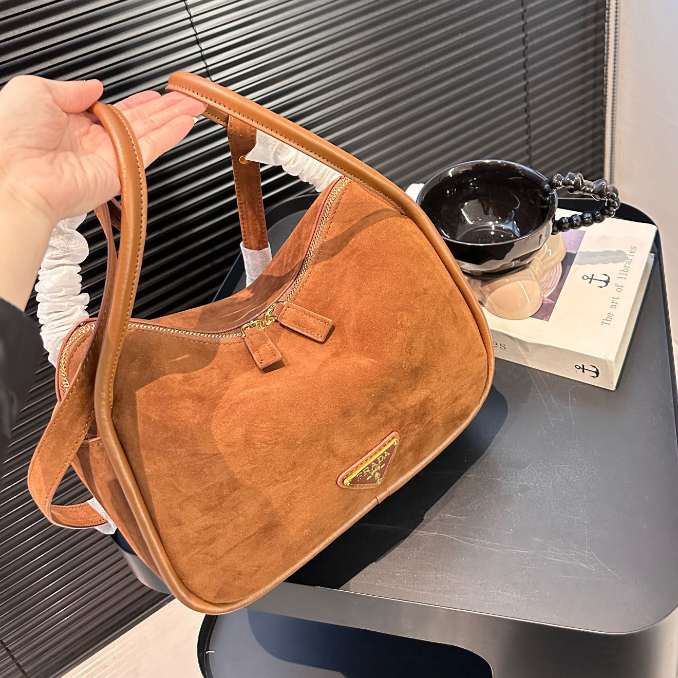 PRA Suede Tote Bag Ev25061043