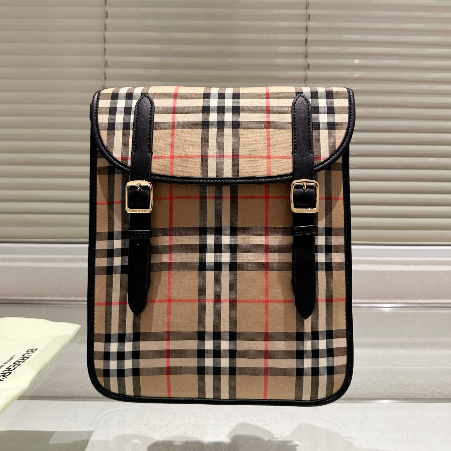 Bur Plaid Double-Buckle Backpack Ev25061108
