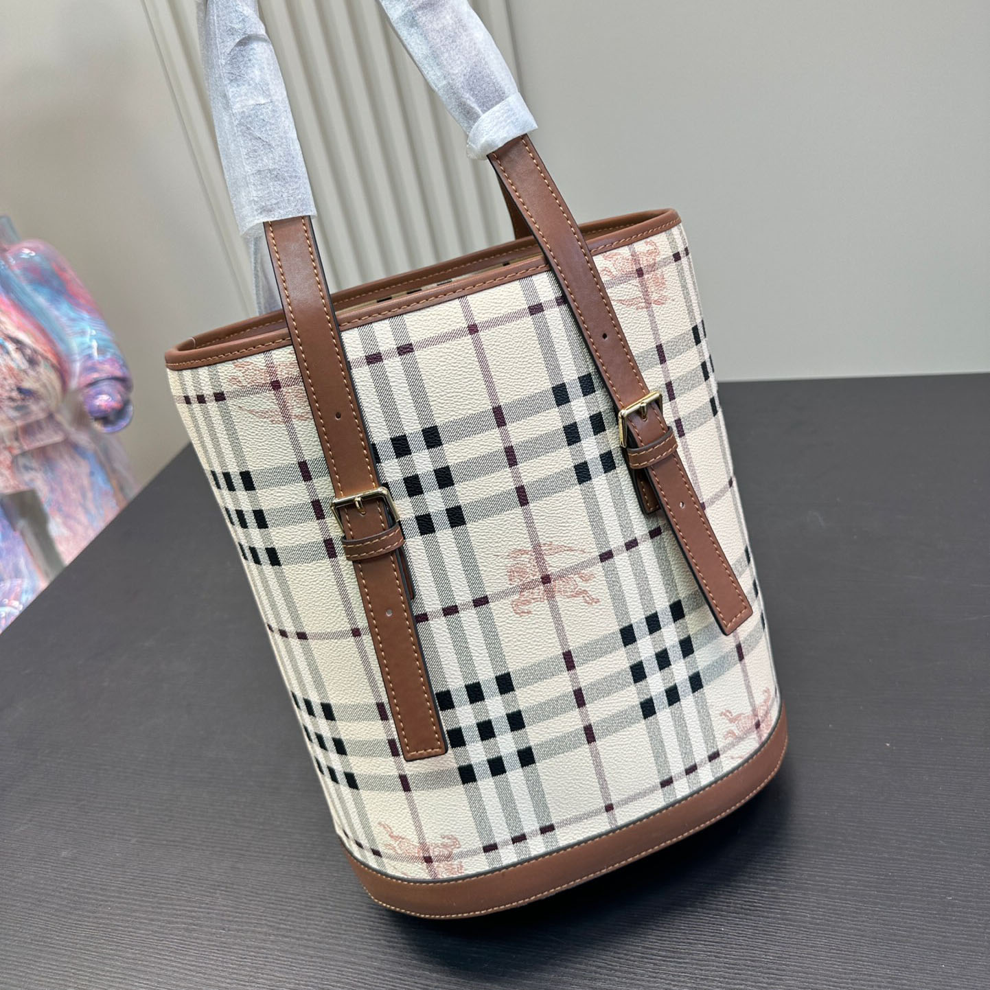 Bur Checkered Bucket Bag Ev25061160