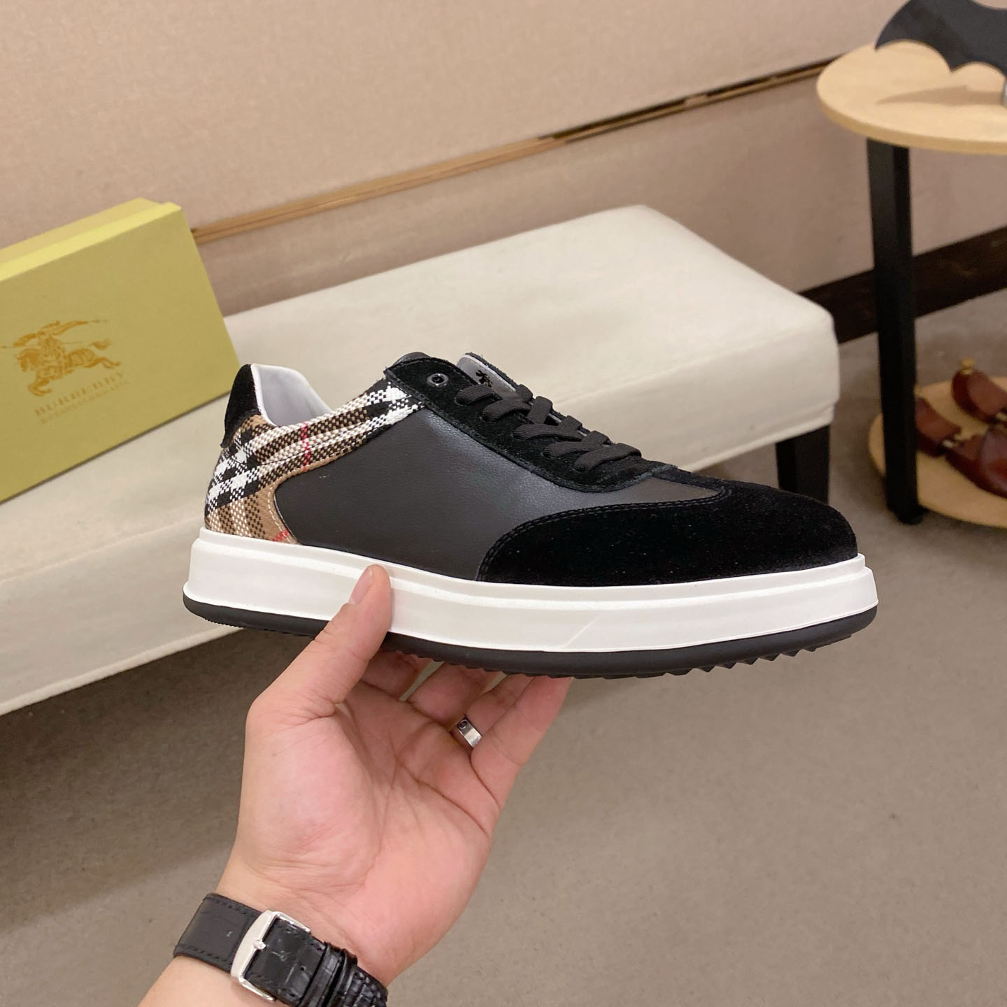 Bur Men's Classic Leather Panel Loafers Ev25061214