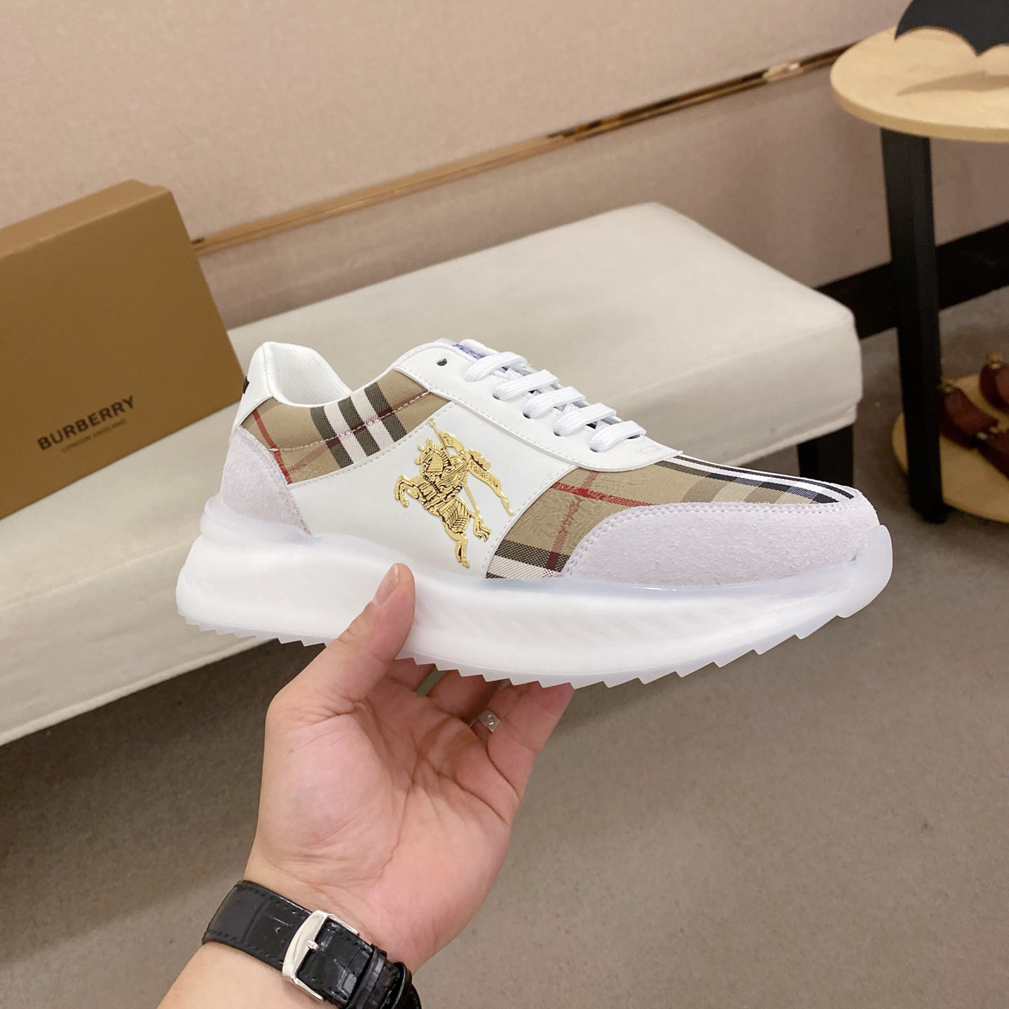 Bur Men's Classic Micro Logo Sneakers Ev25061215