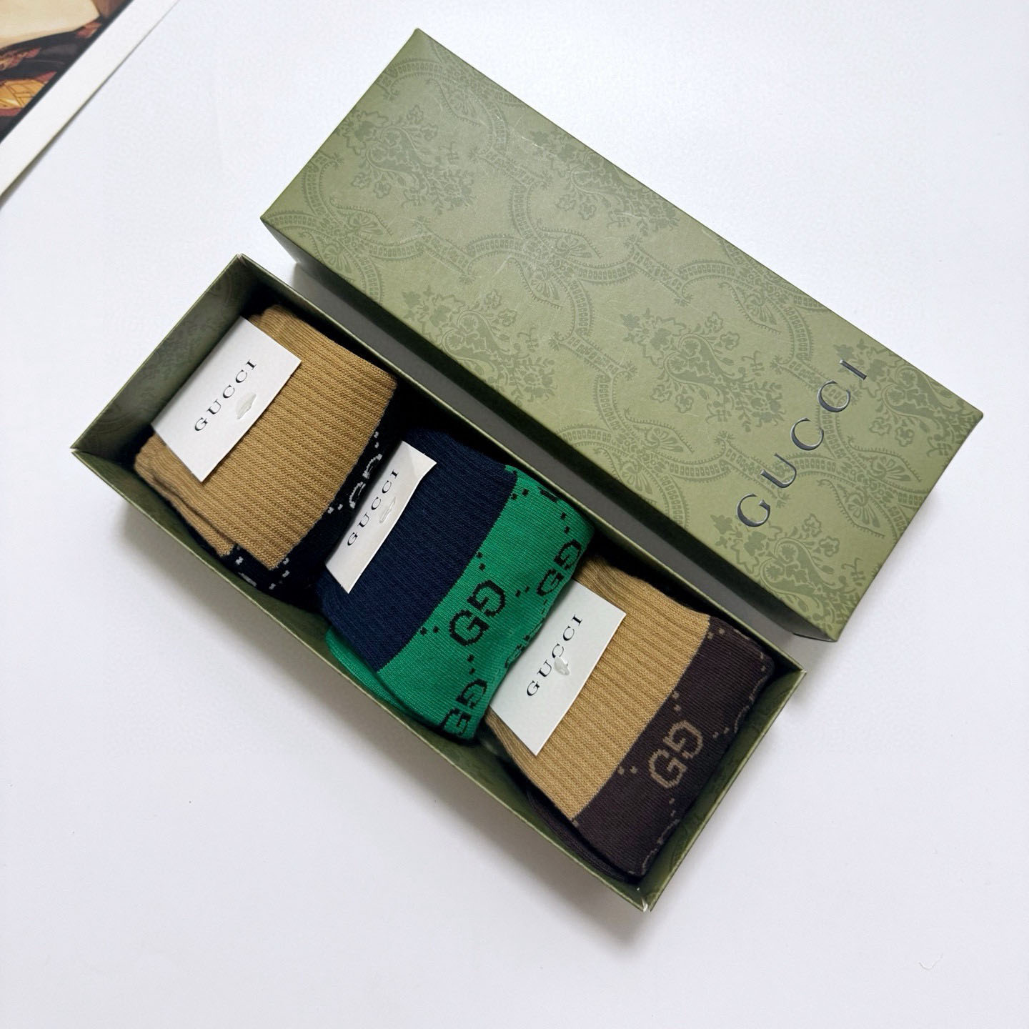 GG Classic Double G Print Mid-Calf Socks Lh25061369