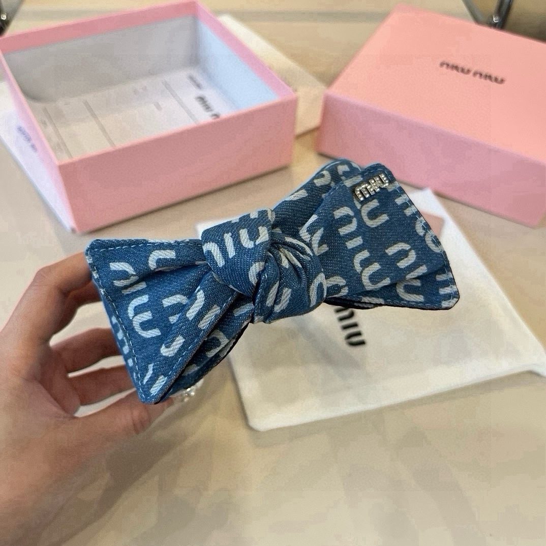 Miu Blue Bow Headband Lh25061305