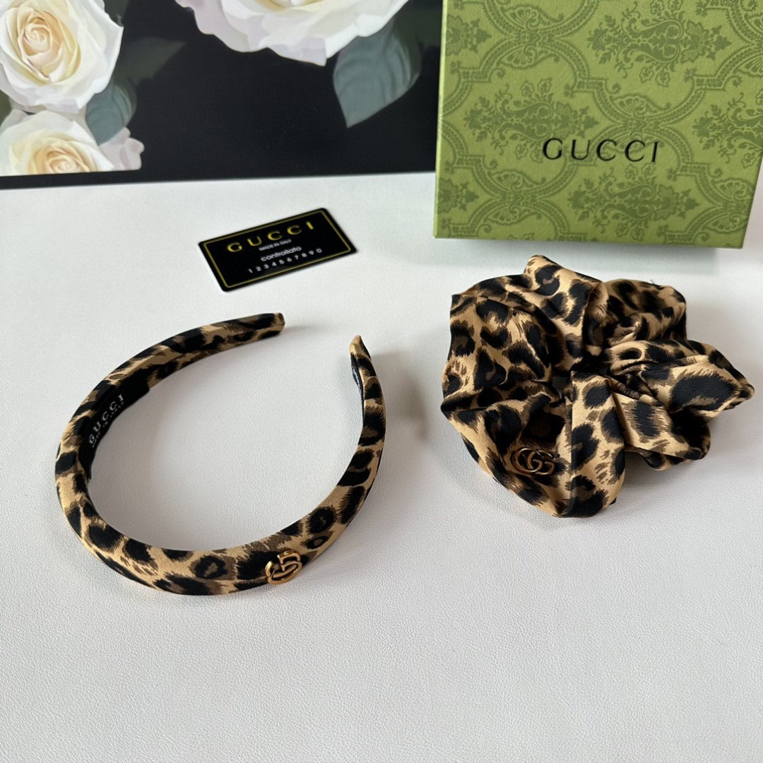 GG Leopard Print Hair Accessory Set Lh25061338