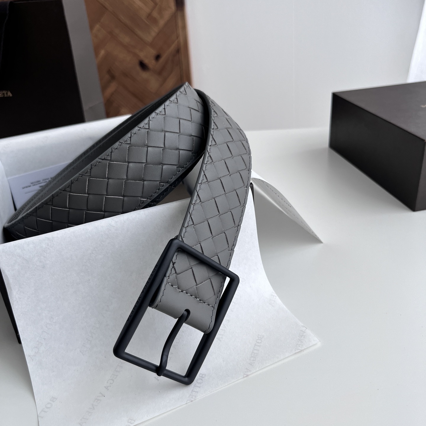 BV New men's hand-woven calfskin Belt YV24071114