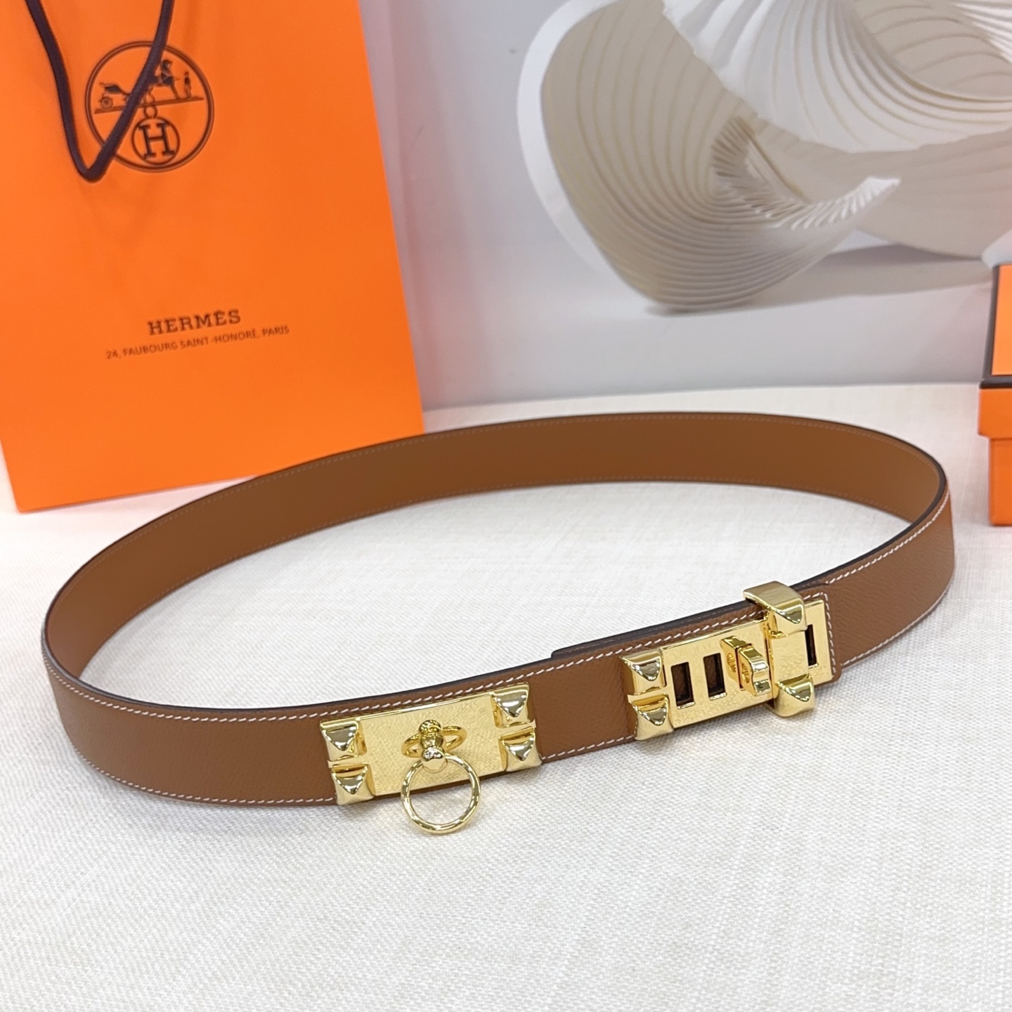 HM Unisex classic cowhide leather belt   YV24071208