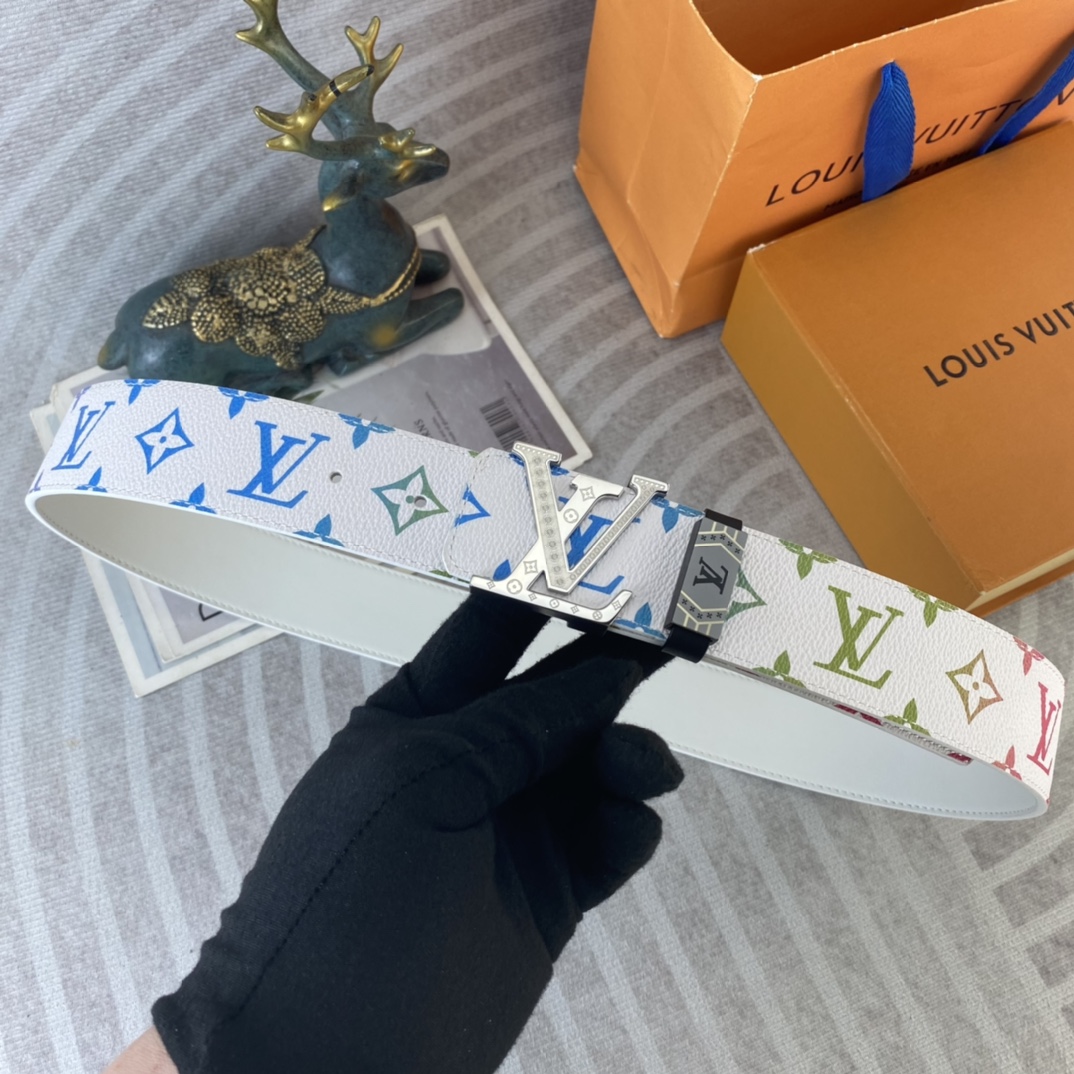 LV Men's Colorful classic monogram cowhide leather belt YV24071220