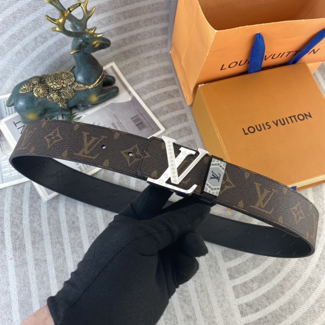 LV Men's  Monogram canvas cowhide leather belt YV24071217