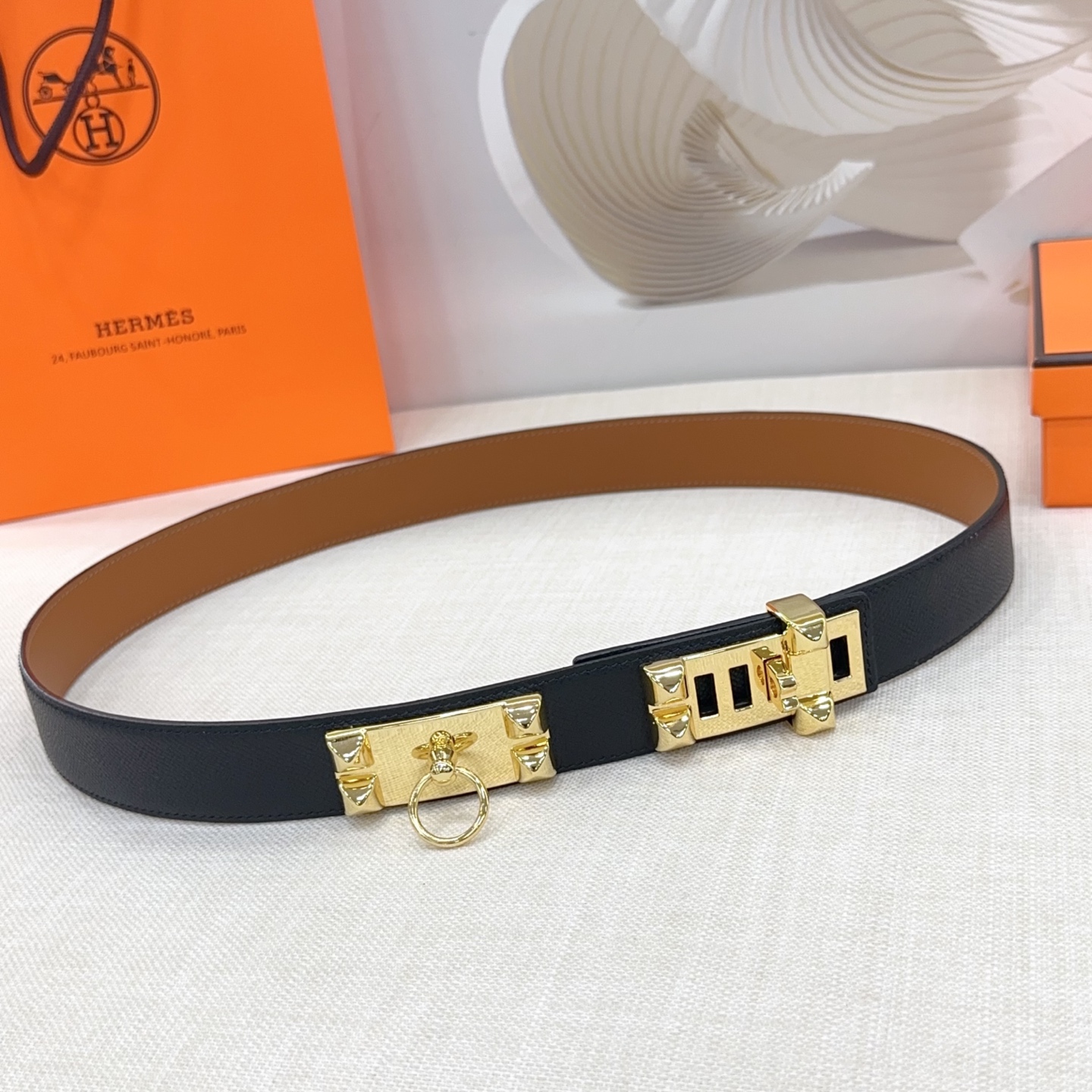 HM Unisex classic cowhide leather belt   YV24071207