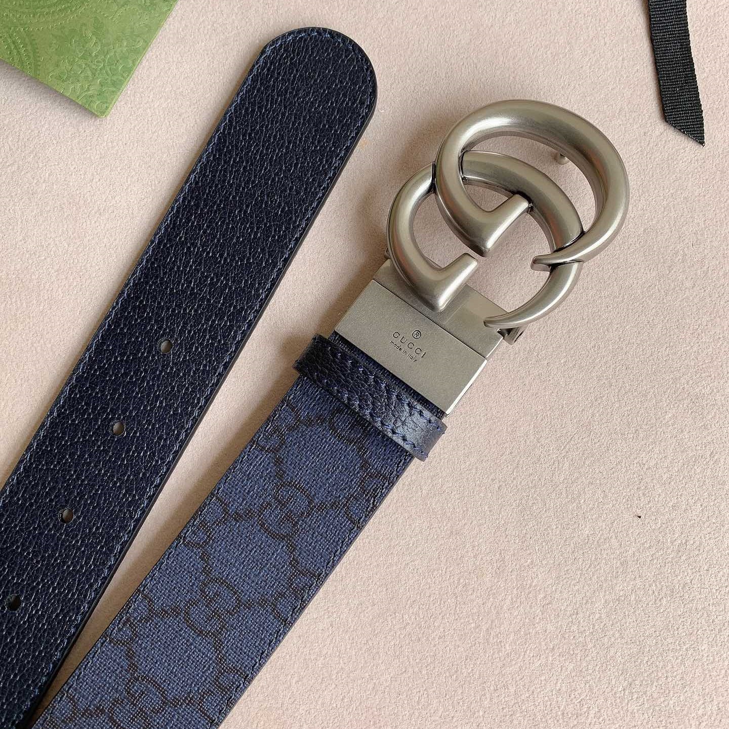 GG Men's  Double - G pattern Reversible classic Cowhide belt YV24071232