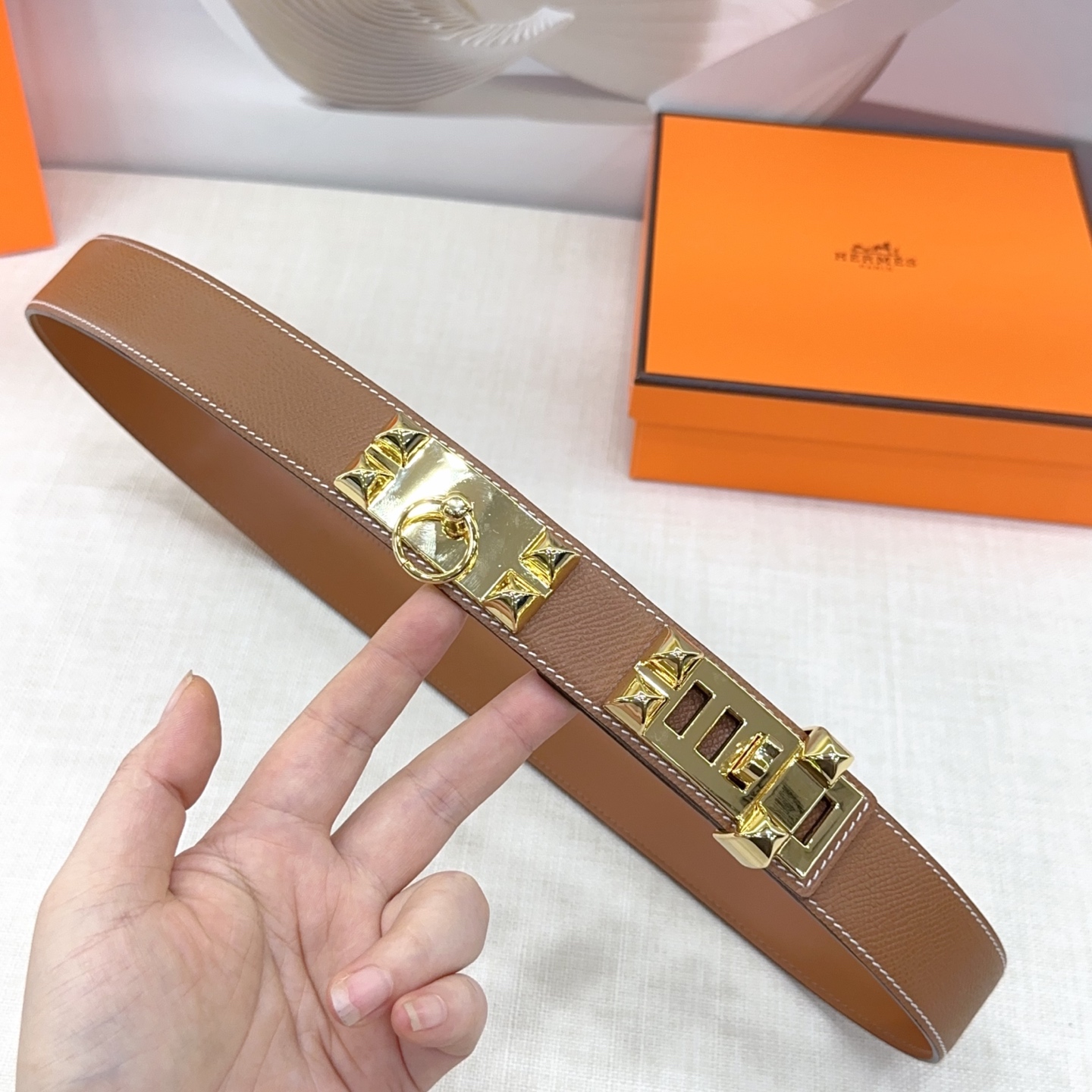 HM Unisex classic cowhide leather belt   YV24071208