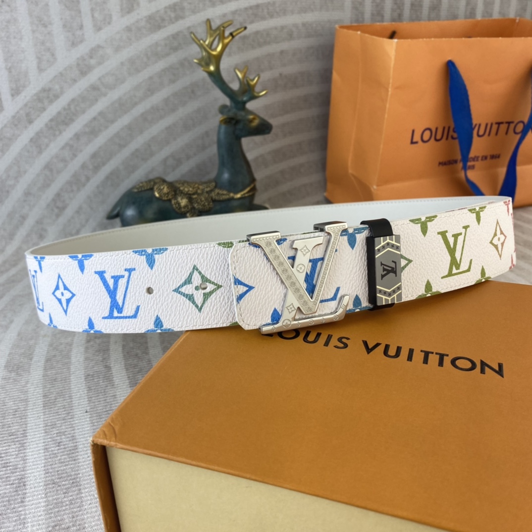 LV Men's Colorful classic monogram cowhide leather belt YV24071220