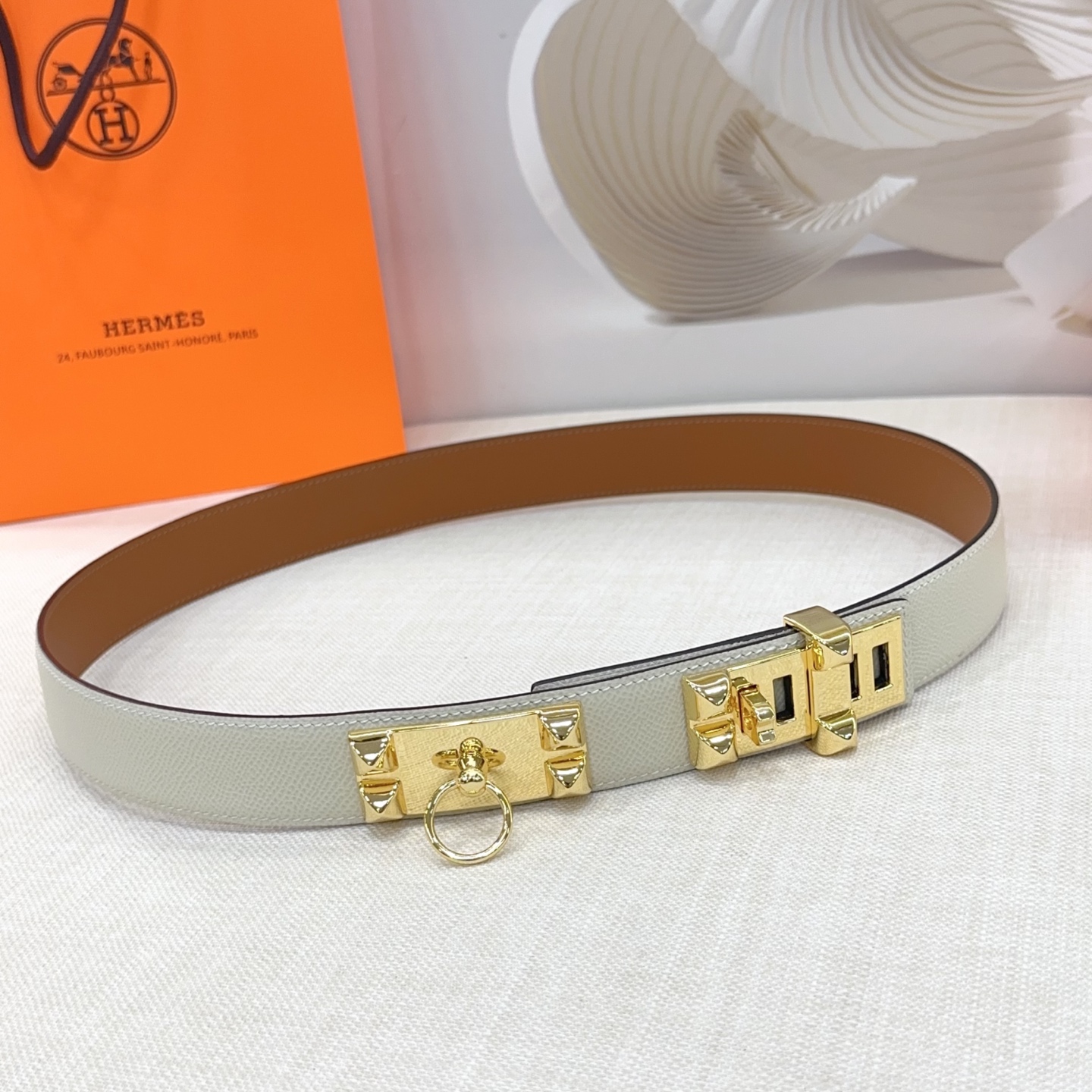 HM Unisex classic cowhide leather belt   YV24071209