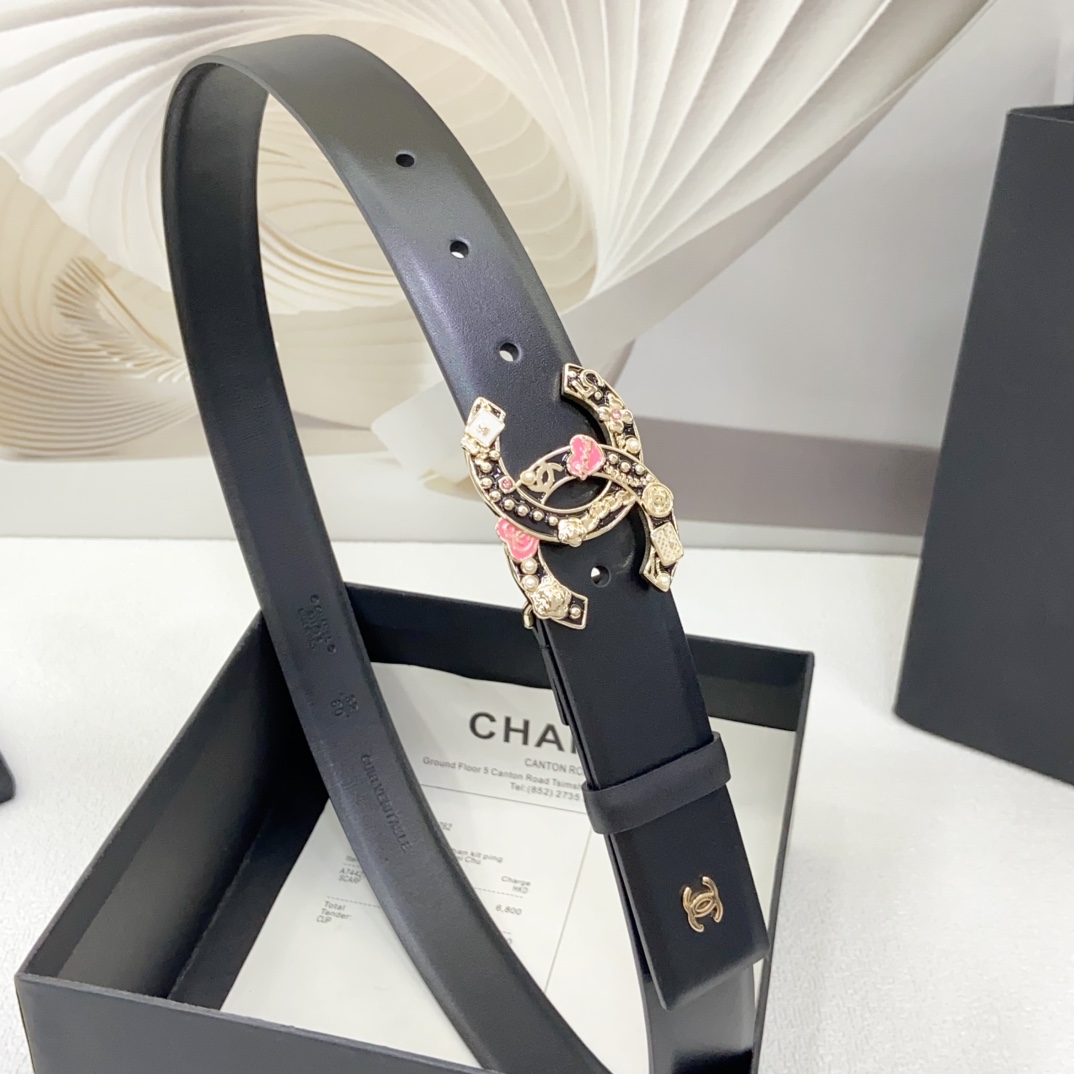 CH Classic double-C buckle leather belt  YV24071205