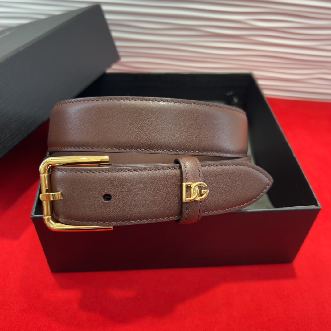 D&G Simple - style square - buckle Cowhide belt YV24071234