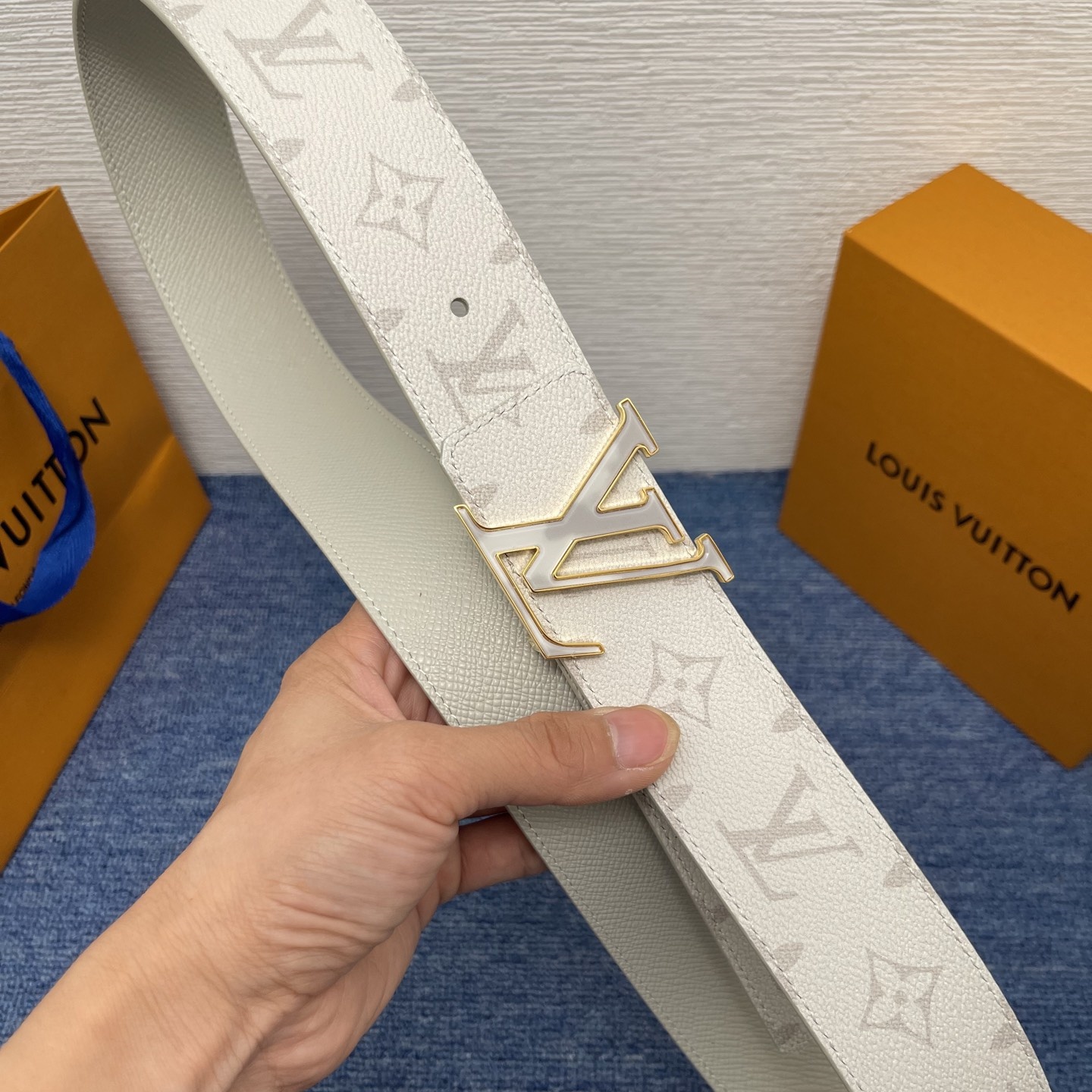 LV Unisex Monogram canvas cowhide leather belt YV24071202