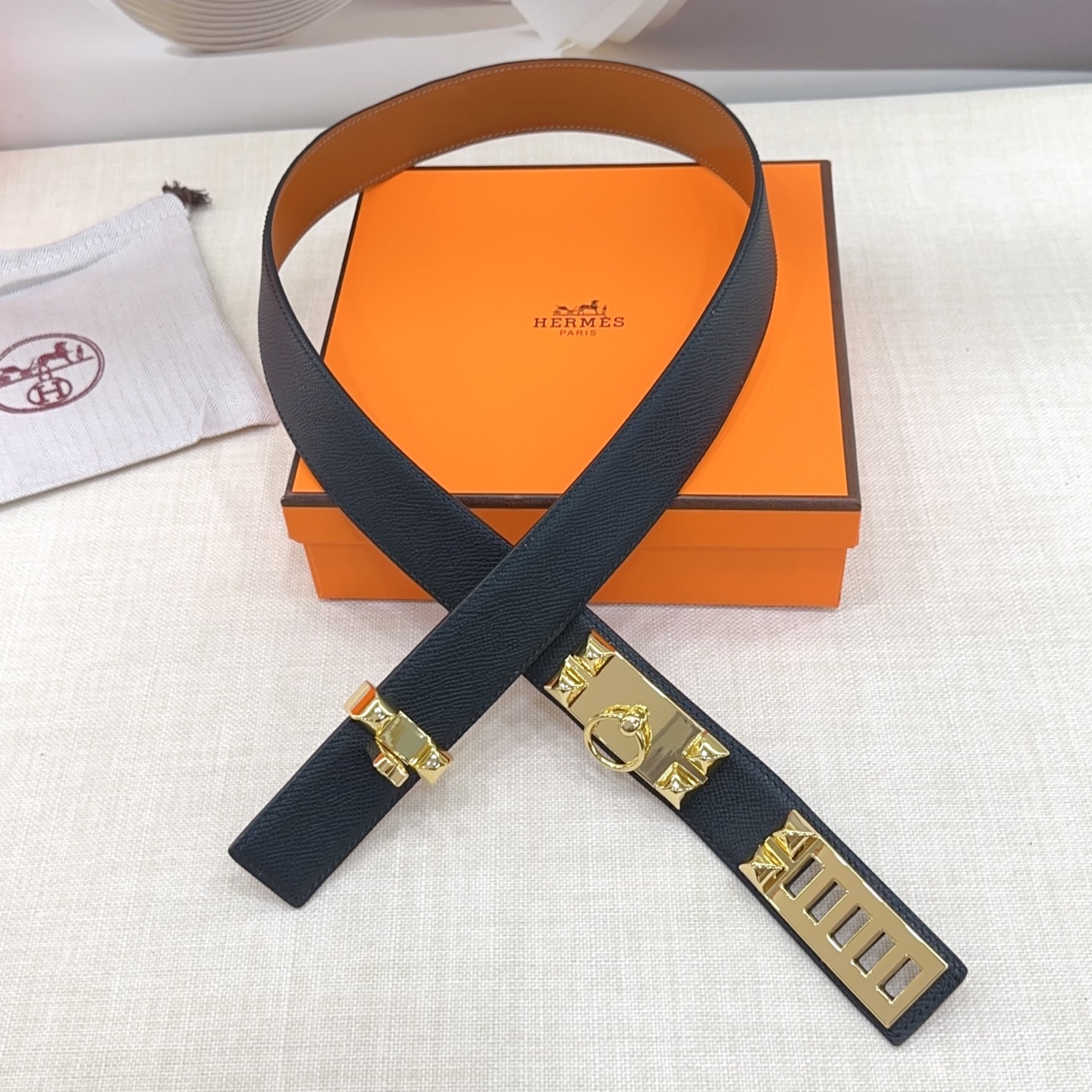 HM Unisex classic cowhide leather belt   YV24071207