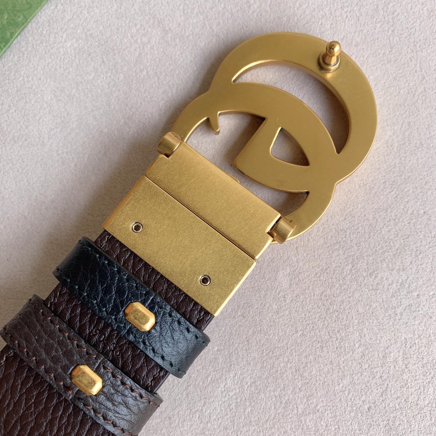 GG Men's logo buckle Reversible classic Cowhide belt YV24071229