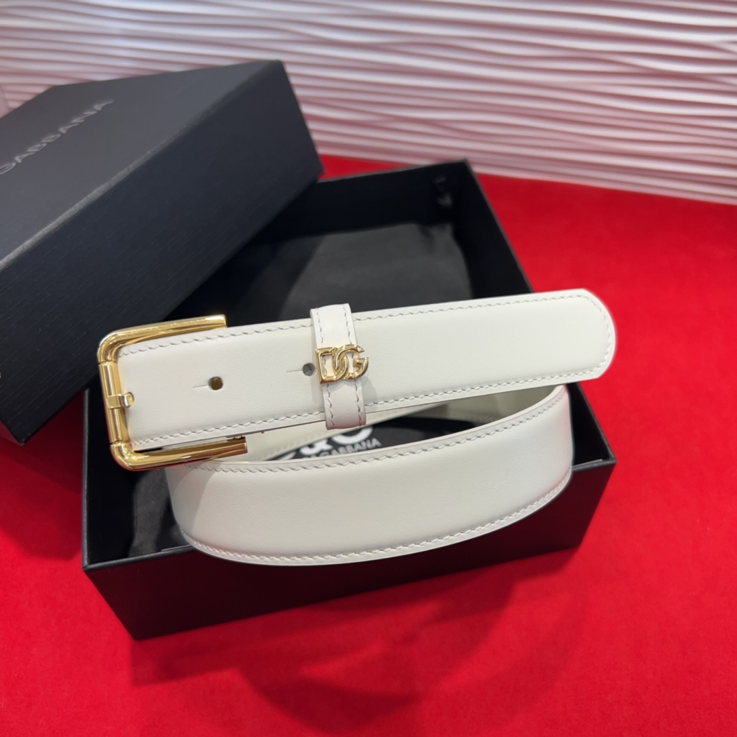 D&G Simple - style square - buckle Cowhide belt YV24071233