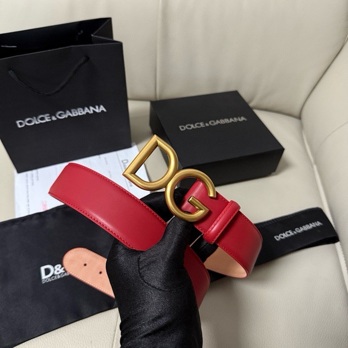 D&G Classic Unisex DG - Lnitial Cowhide Leather Belt YV24071222