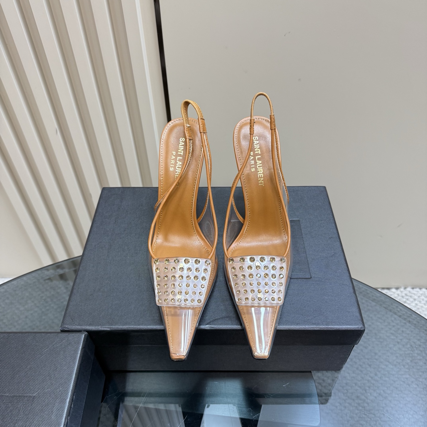 YSL Square Buckle Clear Heels DD25071452