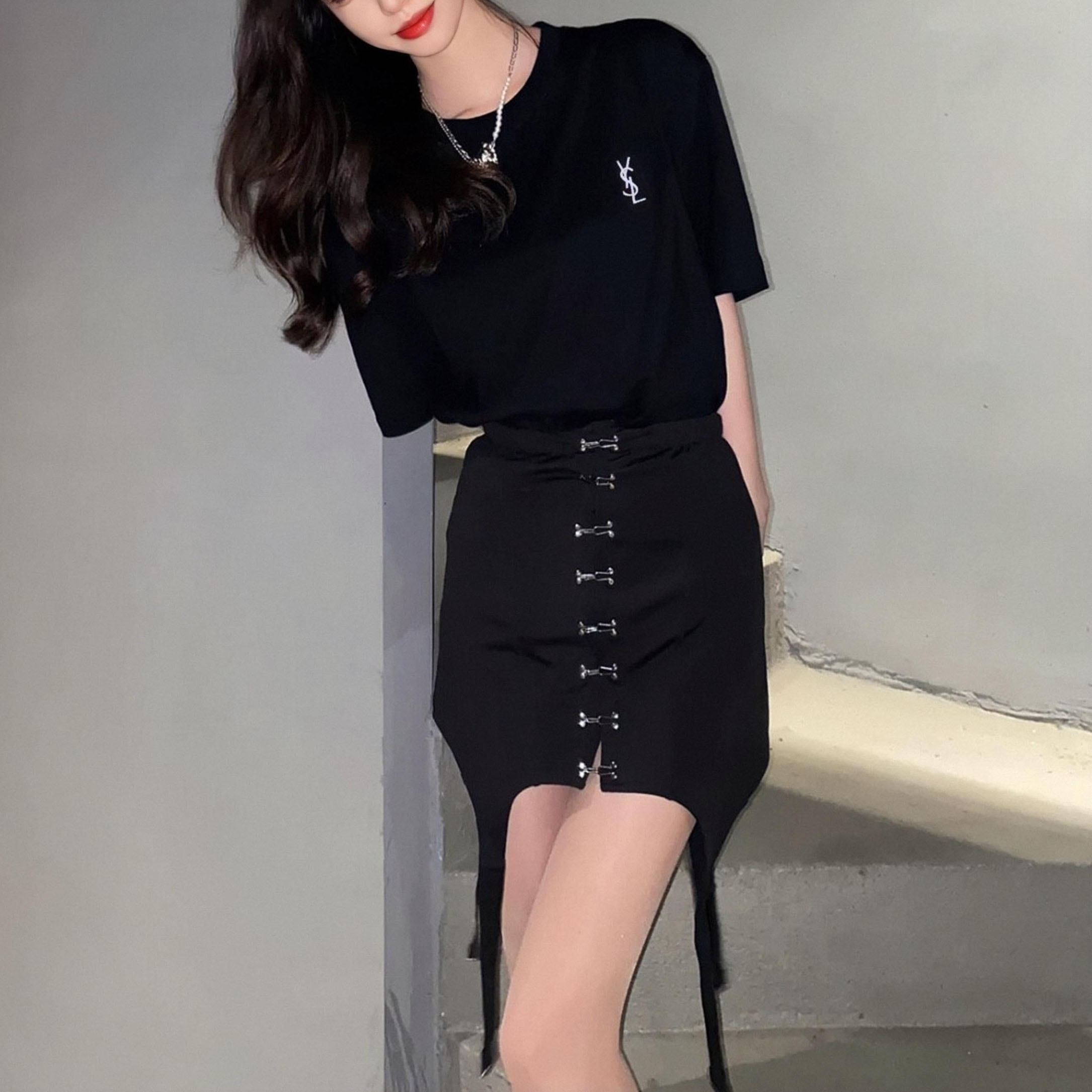 YSL Small Logo Embroidered Short Sleeve DD25071546