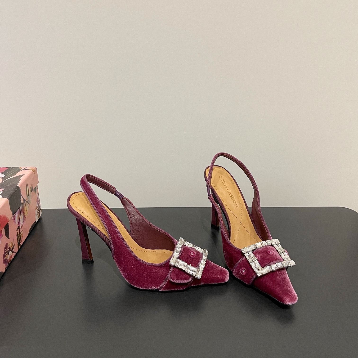 D&G  Suede - faced sling - back high - heeled shoes YV24071719