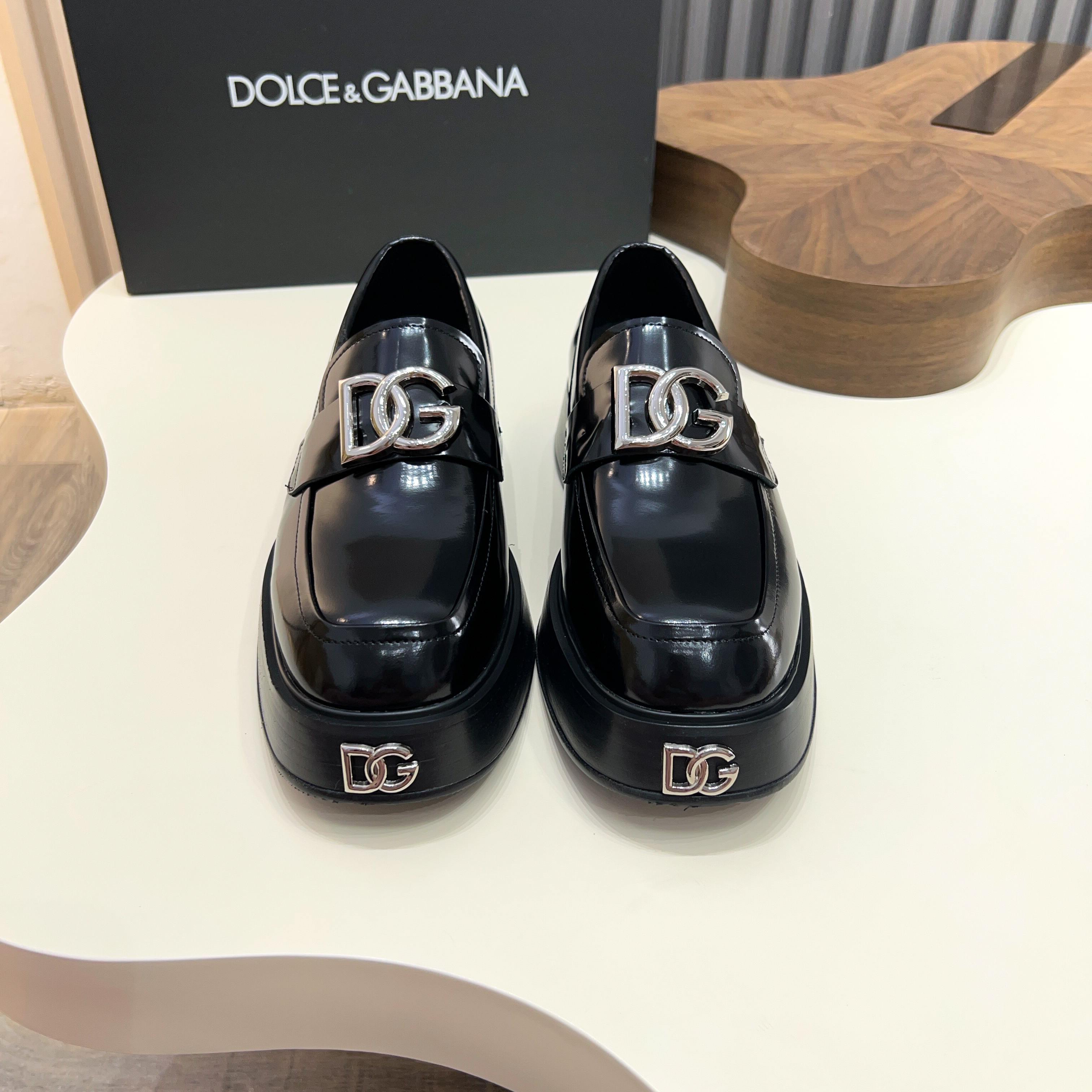 D&G Men's Platform Patent Leather Loafers YV24071725